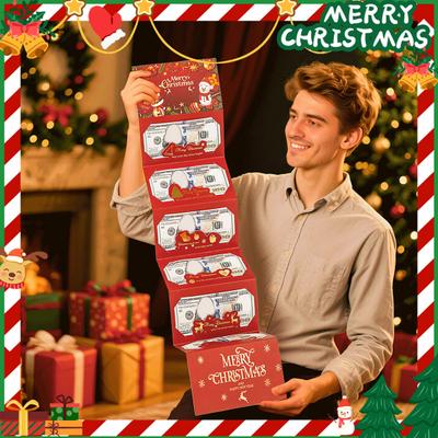 Christmas Cash Gift Envelopes with 6 Slots DIY Money Holder And Gift Card Organizer Holiday Surprise Cash Envelope for Men Women Girls Boys Kids