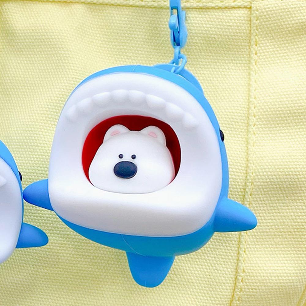 Cat Silicone Penguin Pendant Creative Polar Bear Keychain  Car Key Pendant