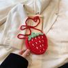 Cute Handmade Strawberry Crossbody Bag Two-Tone Woven Design Crochet Woven Bag Mini Size Crochet Yarn Women's Bag for Women
