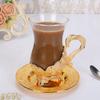 New European zinc alloy exquisite craftsmanship metal coffee cup coffee set tea cup milk tea cup water cup with saucer