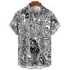 Camicia da uomo stampata in 3D a tema Umanistico Uomo/Donna Moda Casual Maniche Corte Camicie Colletto Bottoni Top Abbigliamento Unisex Oversize