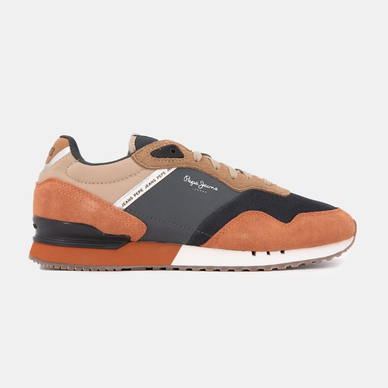 Baskets cuir london grade camel lacets beiges Homme PEPE JEANS