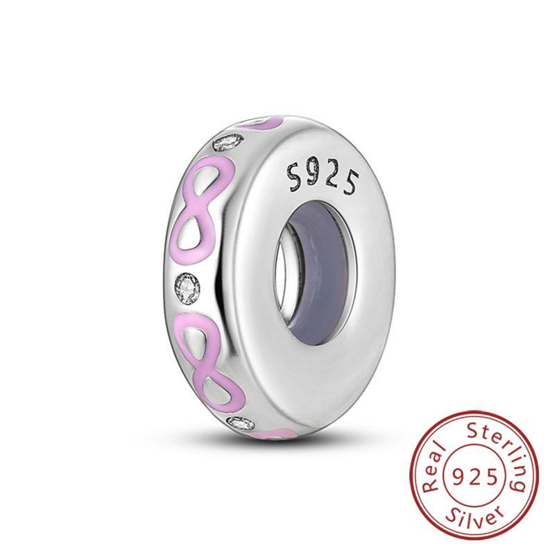 Fit Original Charms Beads Copper Clip Charms Zircon Silicone Spacer Beads For Bracelet Women Diy Gift Party