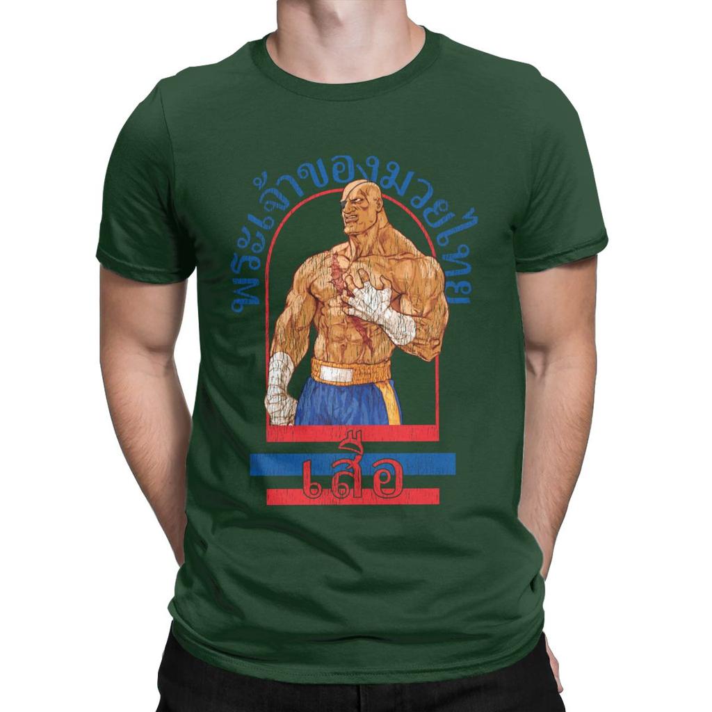 Sagat God Of Muay Thai Gym street fighter thai boxing Men's T Shirt Short Sleeve Crew Neck T-Shirt 100% Cotton Plus Size Tops