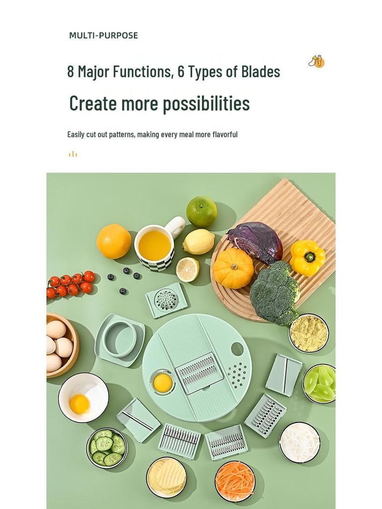 Multifunctional Salad Spinner & Vegetable Cutter: Fruit Spinner, Cucumber, and Potato Shredder/Slicer with Dehydrator