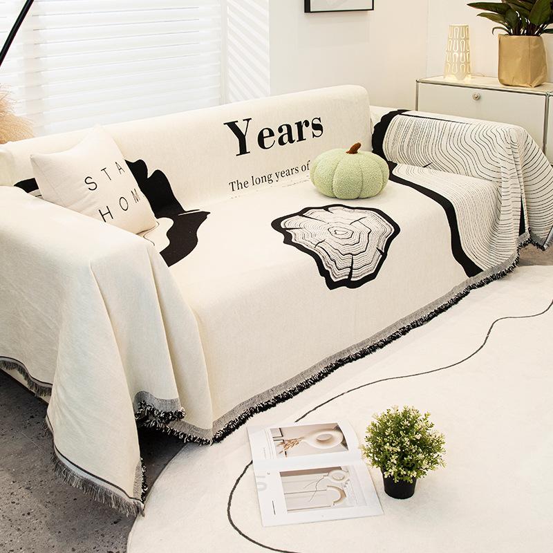Thickened New Sofa Cover Cloth Full Cover Blanket Four Seasons Anti-cat Scratch American Letter Sofa Dustproof Cover Towel