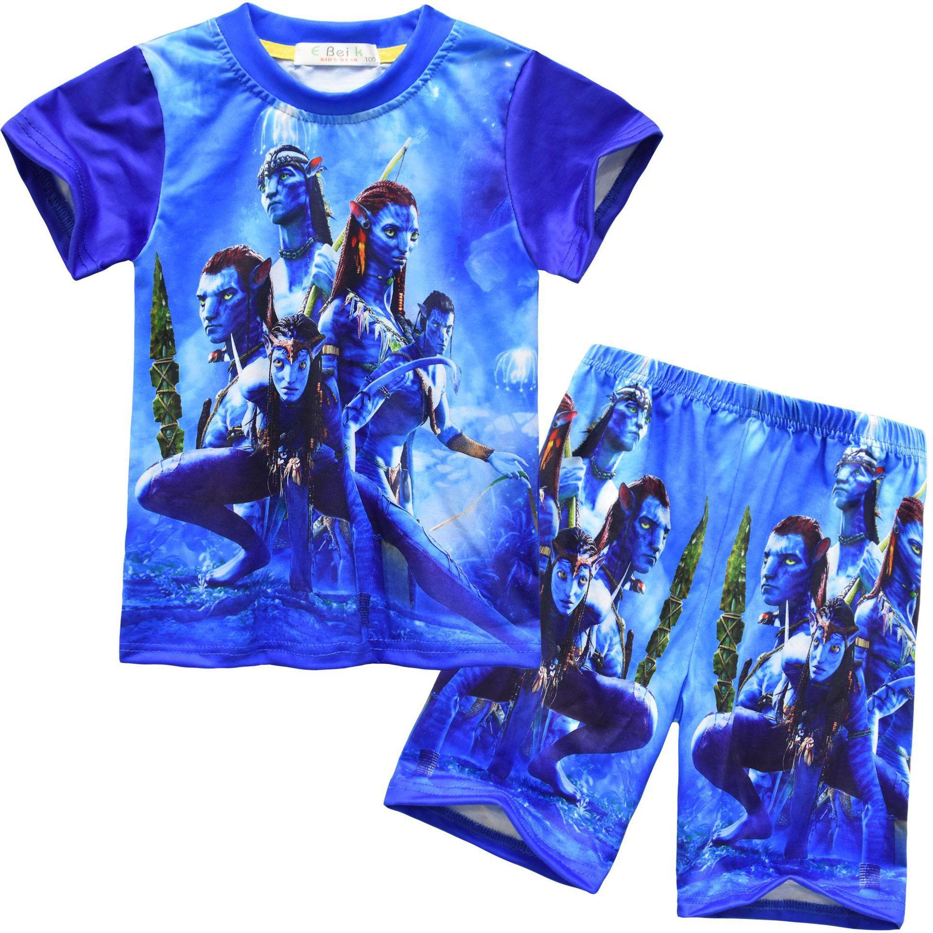 Short Sleeve Children S, Cartoon Digital Printing, Children S Short Sleeve Loungewear Set 91052 110