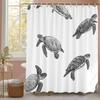 Schwarz Weiß Grau Minimalistische Haie, Schildkröten, Oktopus, Fische Duschvorhang, Dekorative Badezimmer-Duschvorhänge, mit Haken