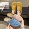 Chaussures épaisses à semelles souples avec embouts pantoufles pour femmes chaussures découpées Boken tongs d'été décontractées