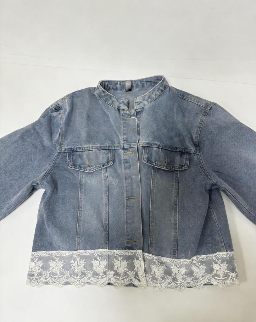 Printed Vintage Retro Denim Jacket