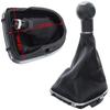 Seat Leon II 2005- Gear Shift Knob Black-Beige with Chrome Frame, 5-Speed