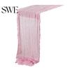 Rustic Table Runner Tablecloth Soft Washable Non-Fading Hand-dyed Wedding Party Decoration