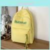 Trendy Letter Design Nylon Backpack For Daily Use With Reinforced Seams For Students