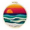 DIY Punch Needle Embroidery Kit with Yarn Landscape Pattern Starter Kit Magic Tufting Set Poking Cross Stitch Tools For Knitting