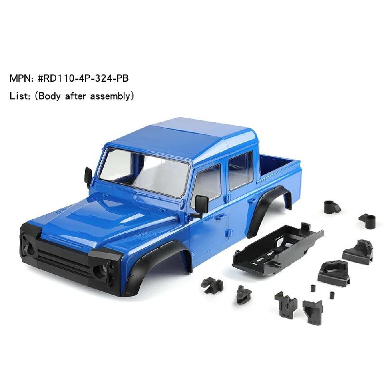 Metal Simulation 313/324mm 4 Doors Pickup Truck Shell for 1/10 RC Crawler Car Traxxas TRX4 Defender SCX10II RC4WD RD110 Parts