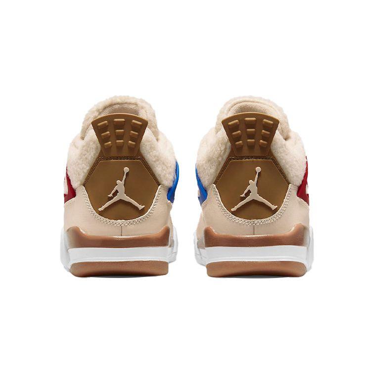 Air Jordan 4 Retro GS Wild Things Kids Sneakers Cream Sail University-Red DH0572-264