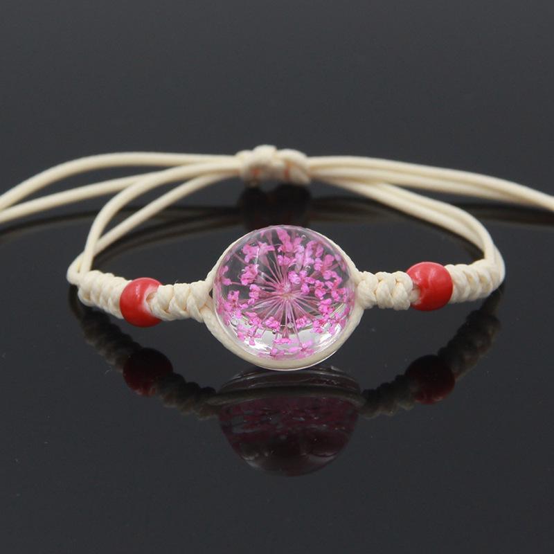 Starry Sky Dried Flower Glass Bracelet for Girlfriends, Couples & Students