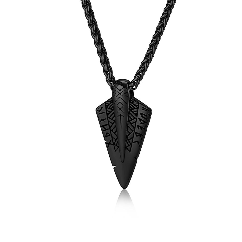 Norse Mythology Viking Symbols Titanium Steel Necklace Niche Personality Trendy Mens Cultural Symbol Pendant