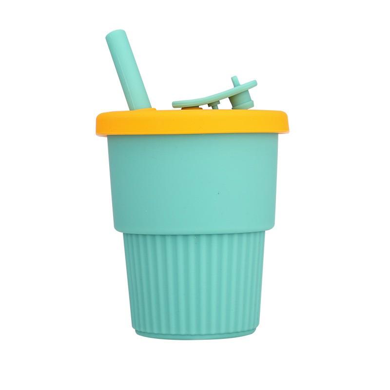 Platinum Silicone Straw Cup Ins Style Portable Durable High Temp Resistant Kids Water Bottle