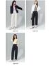 Guang Mei Women's Petite Navy Blue Slimming Tencel Cotton Scythe Pants - Spring Nine-point Drape Suit Style