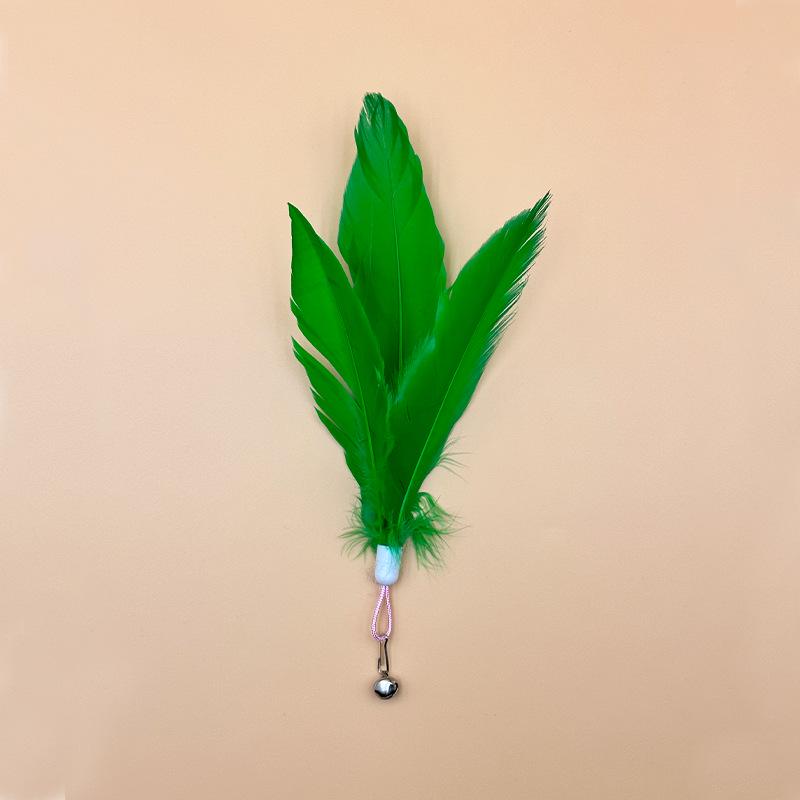 Popular Cat Teaser Accessory: Large Fluffy Feather with Bell Replacement