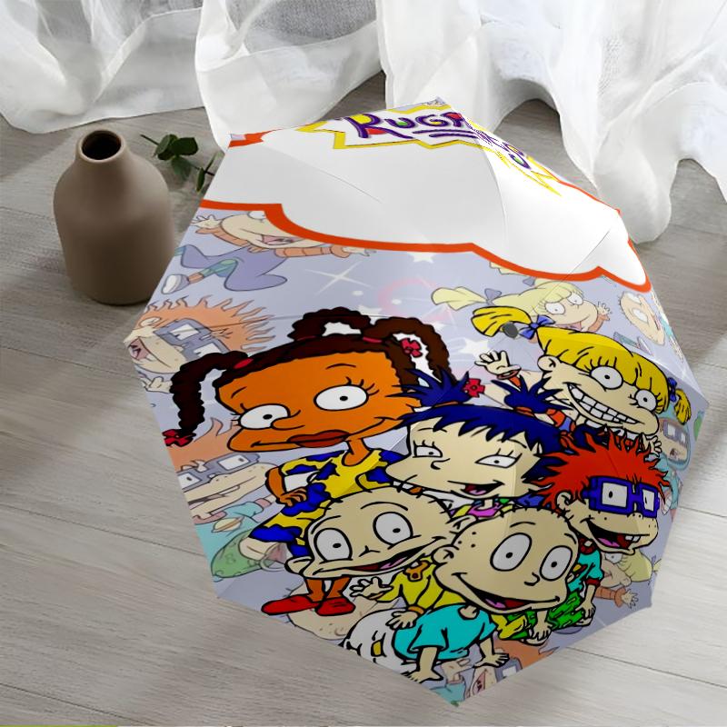 Rugrats Theme Automatic Umbrella, Lightweight & Portable, 8 Rib, Perfect for Outdoor Travel, Birthdays, Christmas, Gifts.