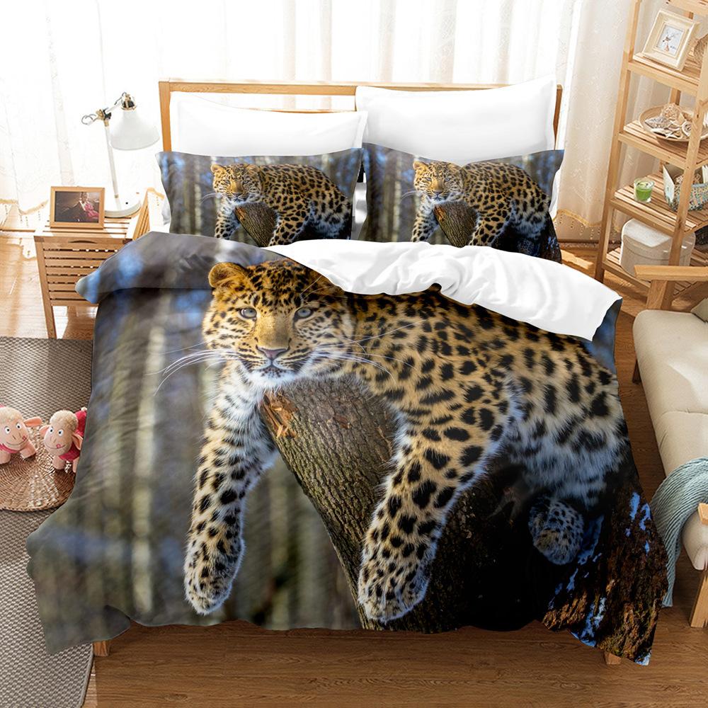 Leopard Pattern Bedding 3D Digital Printing Leopard Three-Piece Set