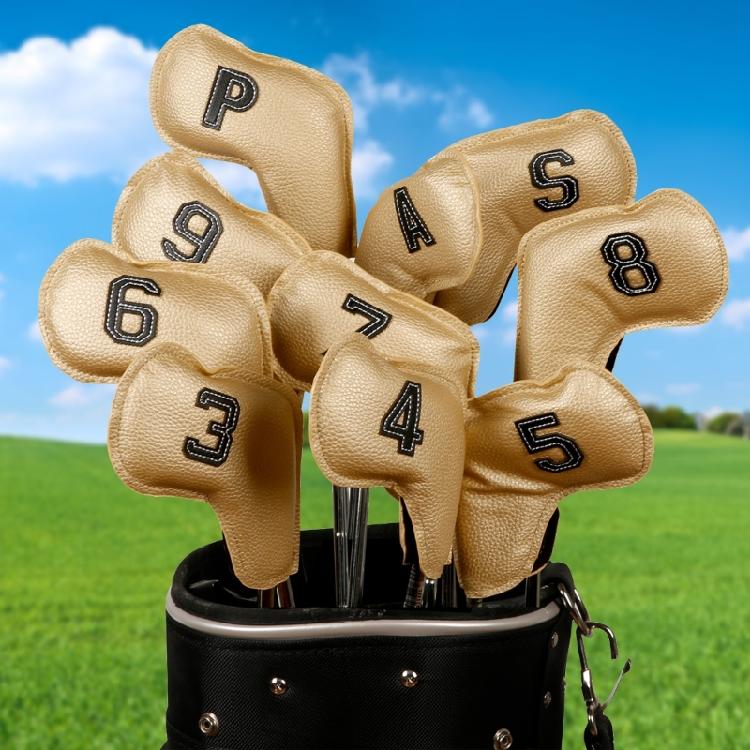 10Pcs PU Leather Iron and Wedges Golfs Club Head Cover Golfs Iron Headcover Protective Cover to Protect Your Golfs Clubs