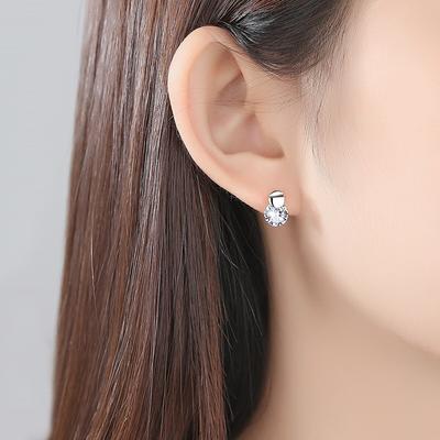 New S925 Sterling Silver Stud Earrings Exquisite Zircon Earrings For Women Glamour Jewelry Gifts
