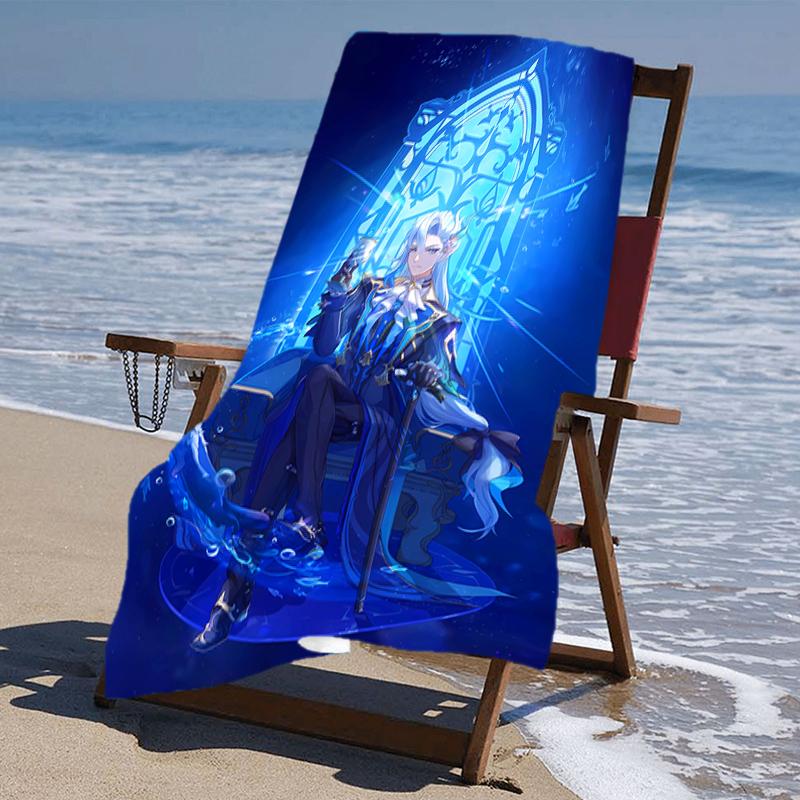 Proof Beach Towel with a Genshin Impact Navelette Pattern - Soft,absorbent,quick-drying,machine Washable - Perfect for Swimming,camping,bathing