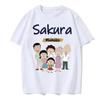Tricou de vară pentru bărbați, drăguț japonez anime Chibi Maruko-chan, imprimat cu guler rotund, culoare solidă, bumbac, dimensiune europeană