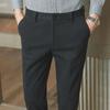 Men's Slim Woolen Trousers: Autumn/Winter Business Casual or Formal Tweed Nine-Point Pants