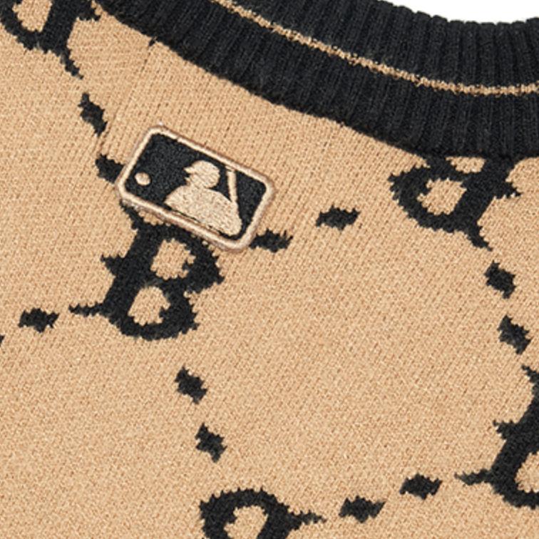 New MLB Knitwear Unisex Beige Yellow 7AKCM0124-43BGS