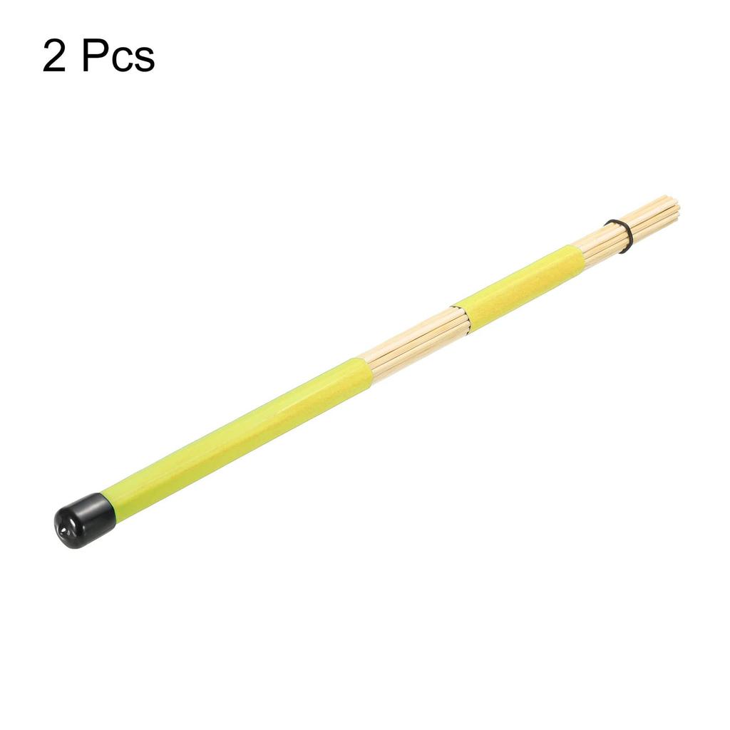 Uxcell Bamboo Drumstick Brushes, Yellow, 1 Pair for Jazz, Acoustic, Rock, and Music Lovers Percussion