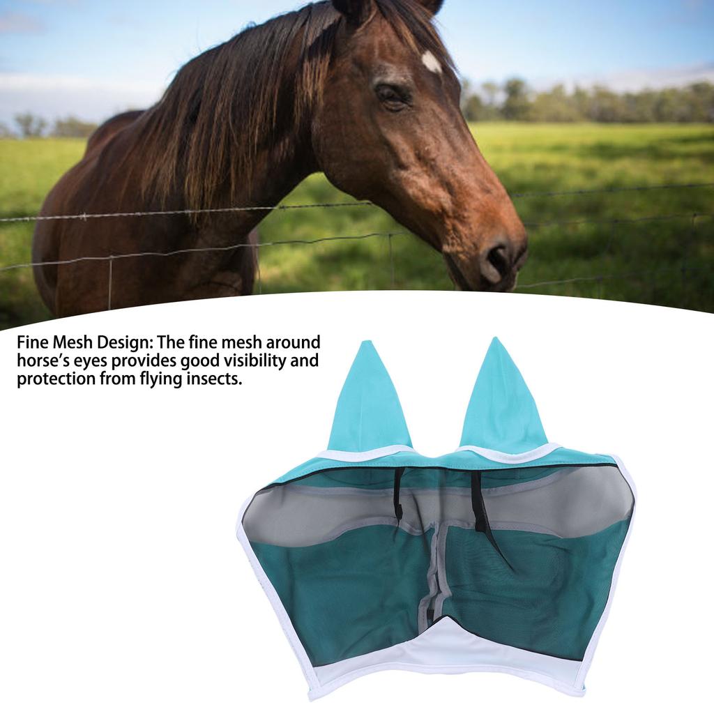 Horse Fly Mask Breathable Comfortable Soft Fine Mesh Design Horse Face Mask Horse Supplies with Ears