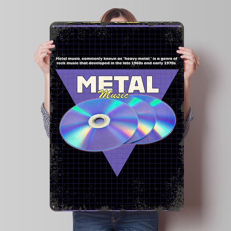 

Metal Music Tin Plaque Poster Customized Wall Art Retro Vintage Metal Signs for Man Cave Room Ornaments Home Decorations Decor 7.9x11.8In(20x30cm)