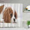 Cat Dog Cow Shower Curtain Set Cute Animal Bathroom Curtains Fabric Christmas Home Bathroom Decor Bathroom Accessories Set