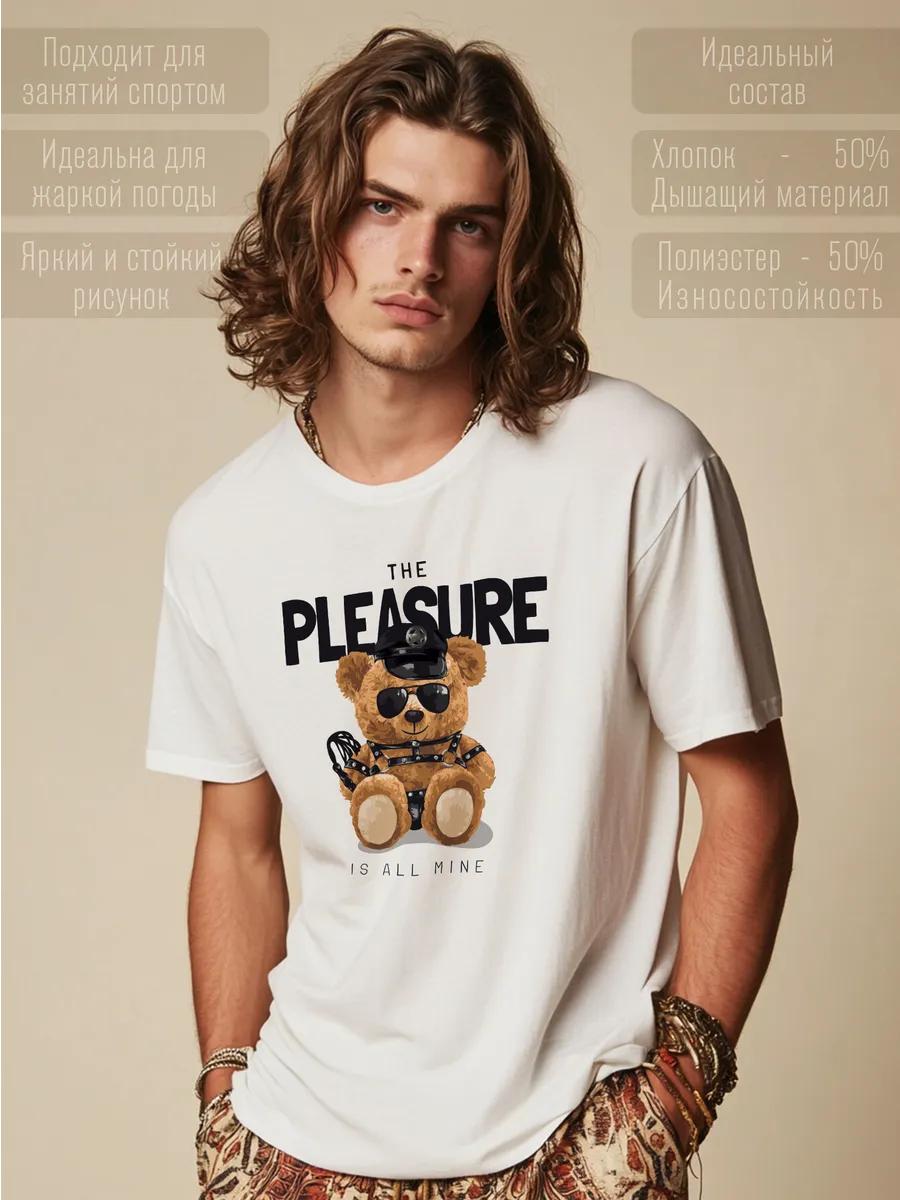 White teddy bear print T-shirt M