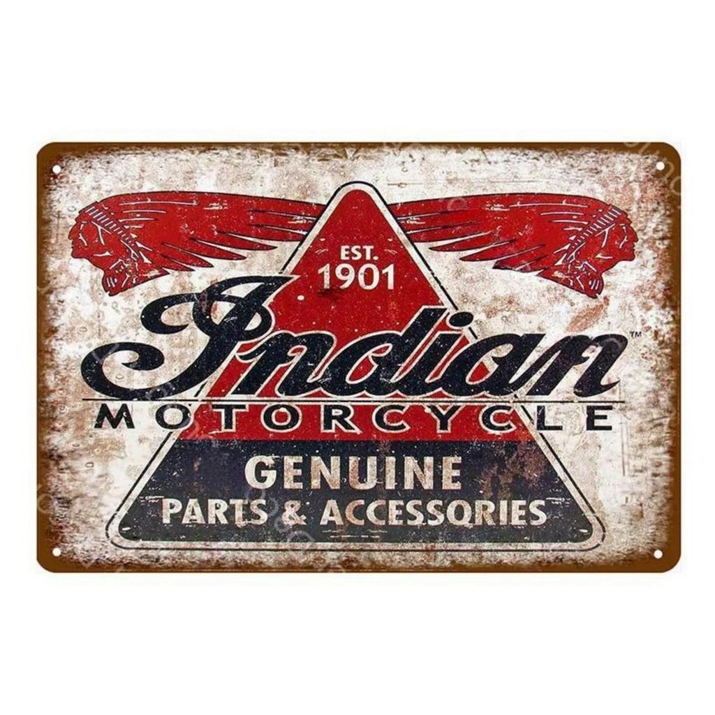 Metal Tin Sign Indian Motorcycles Wall Decoration Tinplate Signs Vintage Shabby Iron Plate Painting Bar Garage Man Cave Signa