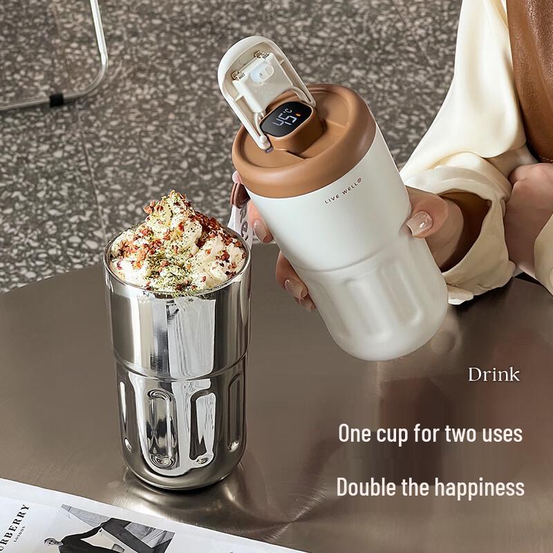 RELEA Crystal Ceramic Digital Display Insulated Travel Mug