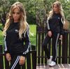 Outdooor Casual Dres Bluzy Sweter z polaru + Elastyczne spodnie sportowe Damskie sportowe kombinezony do joggingu z okrągłym dekoltem