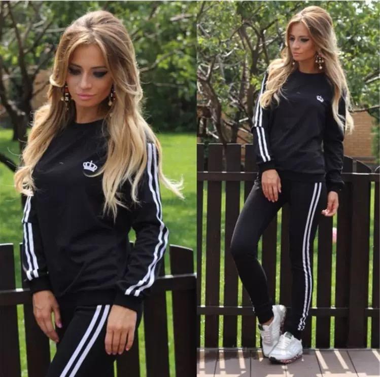 Outdooor Casual Dres Bluzy Sweter z polaru + Elastyczne spodnie sportowe Damskie sportowe kombinezony do joggingu z okrągłym dekoltem