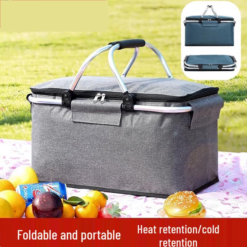Portable Folding Insulated Cooler Picnic Basket
