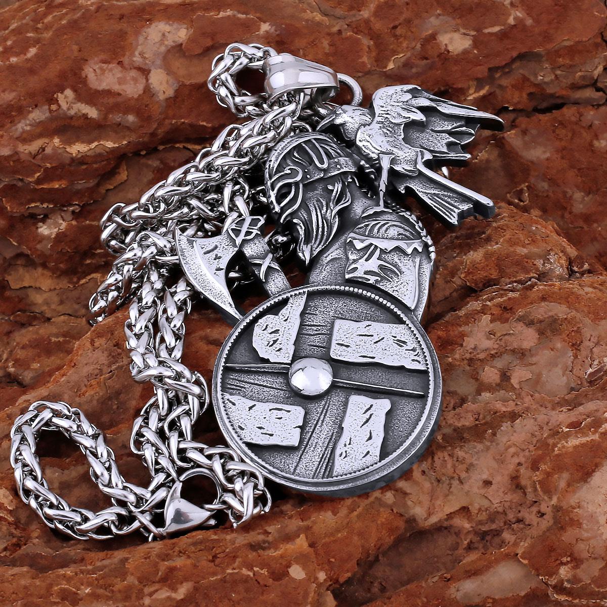 

Винтажное ожерелье с тотемом скандинавской мифологии, ожерелье викингов, модное мужское ожерелье-амулет из нержавеющей стали, подарок, байкерские украшения в стиле панк-подростка