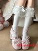 Lolita Lace Bow Kneehigh Socks With Cotton Material For Summer And Spring Fashion