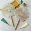 New Style Ancient-Style Semi-Transparent Round Fan for Dance, Hanfu Traditional Round Fan, Retro Classical Dance Chinese-Style Fan