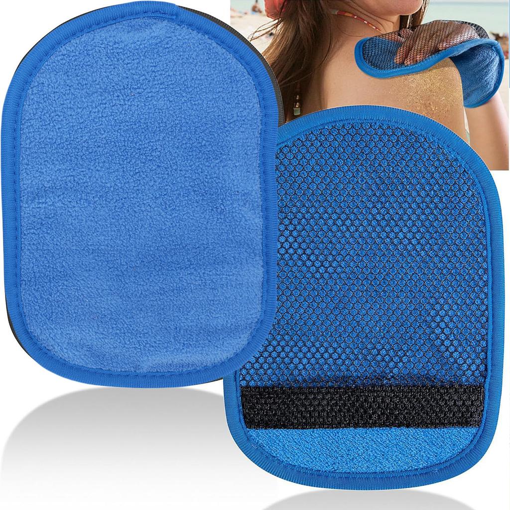 2 Pcs Sand Wipe Off Mitts Large Size   Mesh Fabric Beach Sand Remover Cleaner Vacation   for Sandboxes