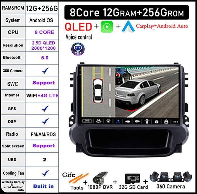 9''  For Chevrolet Malibu 2012-2015 Android 14 Car Radio Stereo Multimedia Auto Radio Video DSP Player Navigation GPS