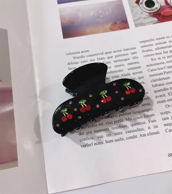 8cm Owocowa Wiśniowa Klamra do Włosów dla Kobiet Elegancka Octanowa Klamra Popularne Akcesoria do Włosów