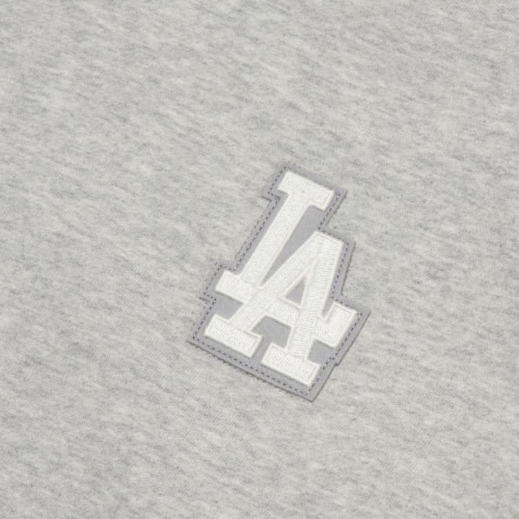 MLB Base Logo Sweatshirts Unisex Gray Crew Neck Moderate Regular 3AMTB0221-07MGS